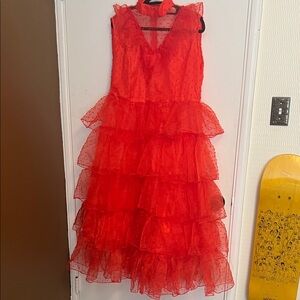 Beetlejuice Red Tiered Dress